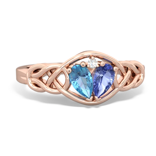 blue topaz-tanzanite celtic knot ring