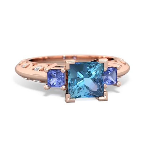 blue topaz-tanzanite engagement ring