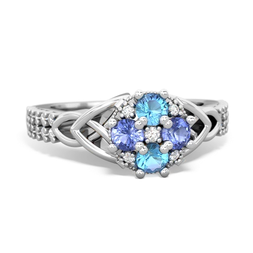 blue topaz-tanzanite engagement ring