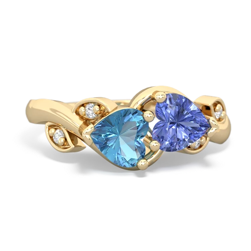 blue topaz-tanzanite floral keepsake ring