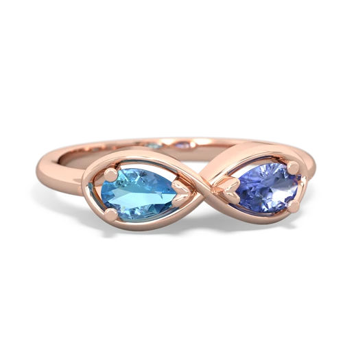 blue topaz-tanzanite infinity ring