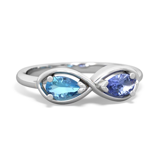 blue topaz-tanzanite infinity ring