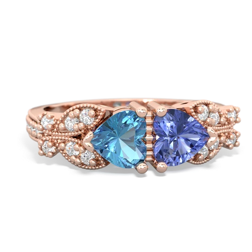 blue topaz-tanzanite keepsake butterfly ring