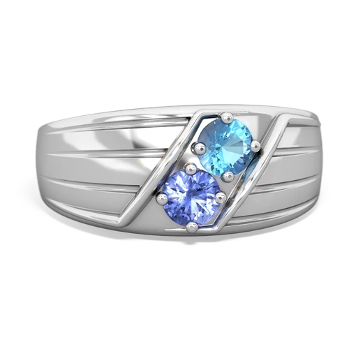 blue topaz-tanzanite mens ring