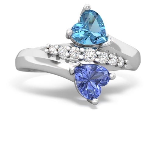 blue topaz-tanzanite modern ring