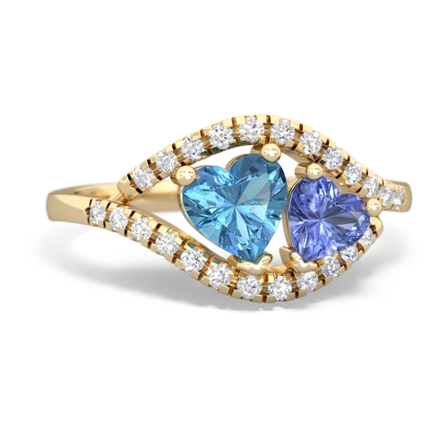 blue topaz-tanzanite mother child ring