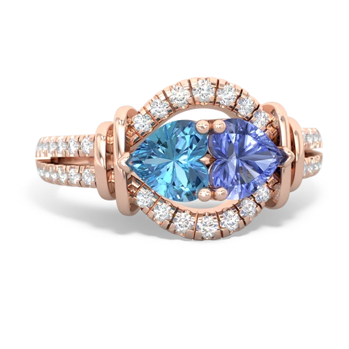 blue topaz-tanzanite pave keepsake ring