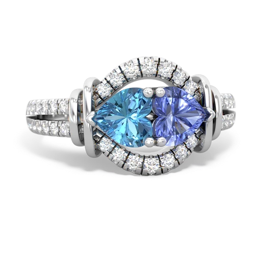 blue topaz-tanzanite pave keepsake ring