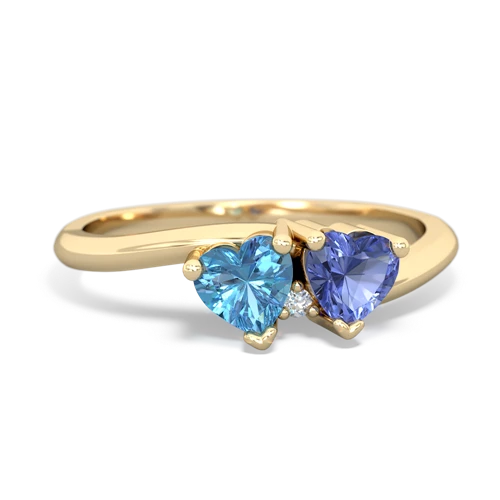 blue topaz-tanzanite sweethearts promise ring