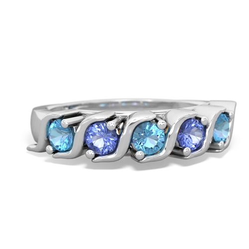 blue topaz-tanzanite timeless ring