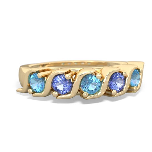 blue topaz-tanzanite timeless ring