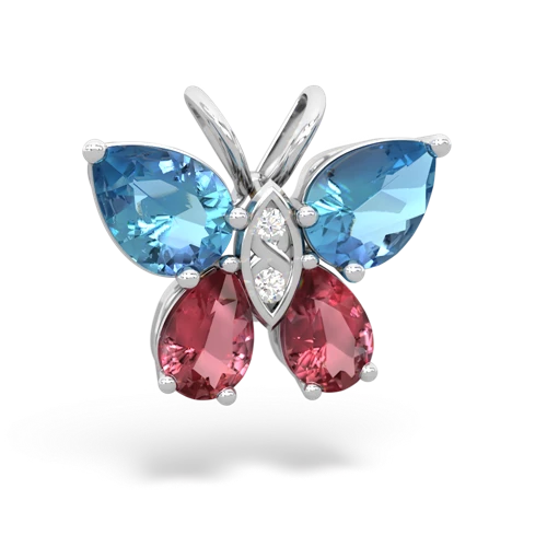 blue topaz-tourmaline butterfly pendant