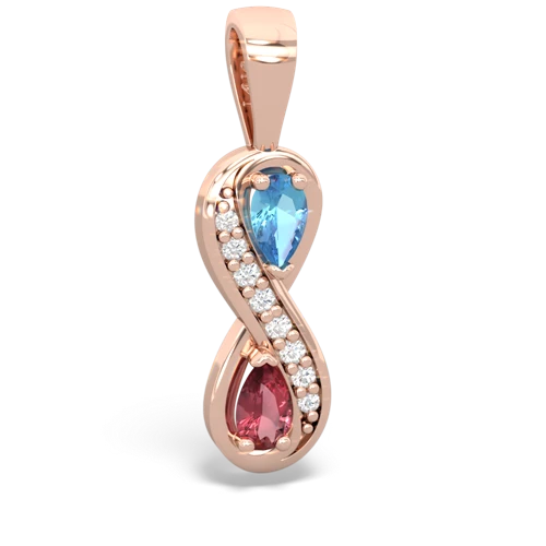 blue topaz-tourmaline keepsake infinity pendant