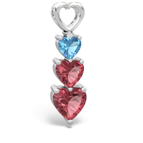 blue topaz-tourmaline three stone pendant