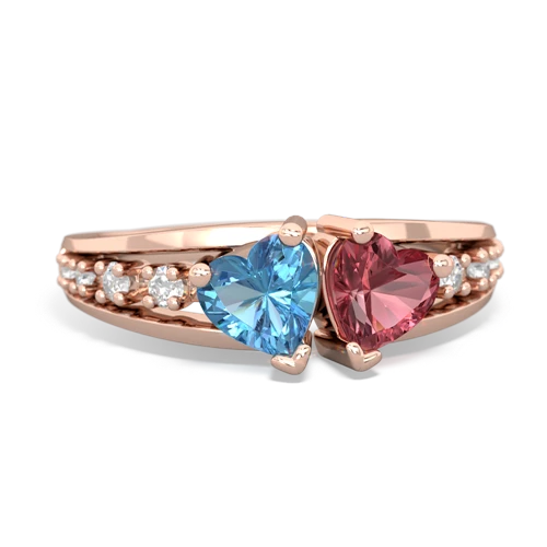 blue topaz-tourmaline modern ring