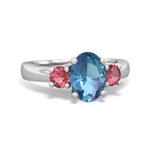 blue topaz-tourmaline timeless ring