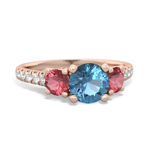 blue topaz-tourmaline trellis pave ring