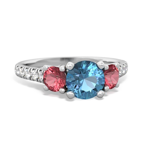 blue topaz-tourmaline trellis pave ring