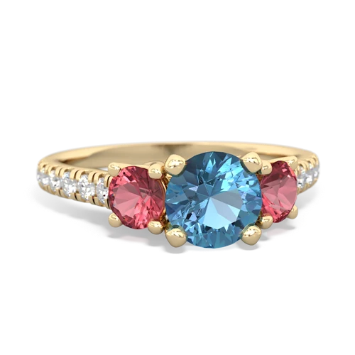 blue topaz-tourmaline trellis pave ring