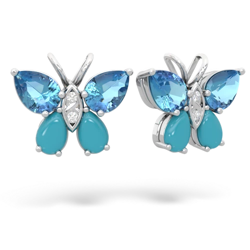 blue topaz-turquoise butterfly earrings