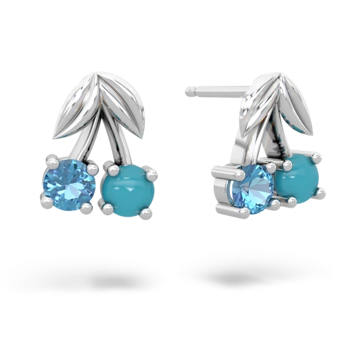 blue topaz-turquoise cherries earrings