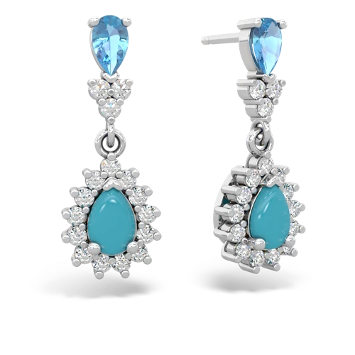 blue topaz-turquoise dangle earrings