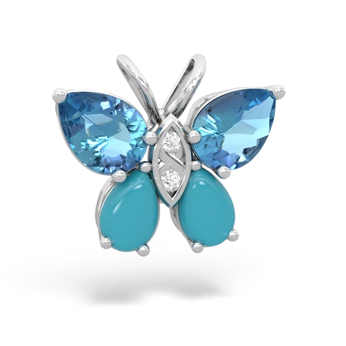 blue topaz-turquoise butterfly pendant