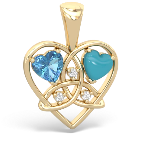 blue topaz-turquoise celtic heart pendant