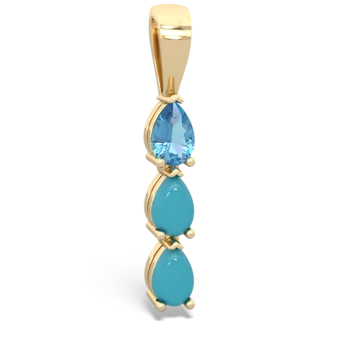 blue topaz-turquoise three stone pendant