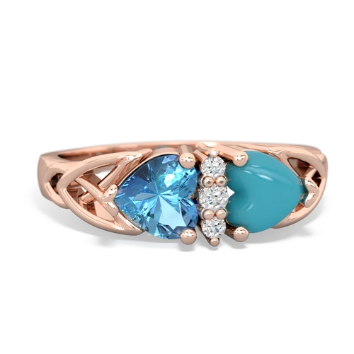 blue topaz-turquoise celtic ring