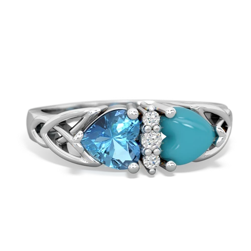 blue topaz-turquoise celtic ring