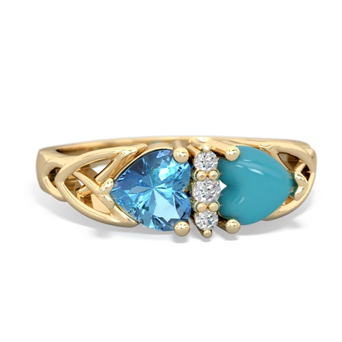 blue topaz-turquoise celtic ring