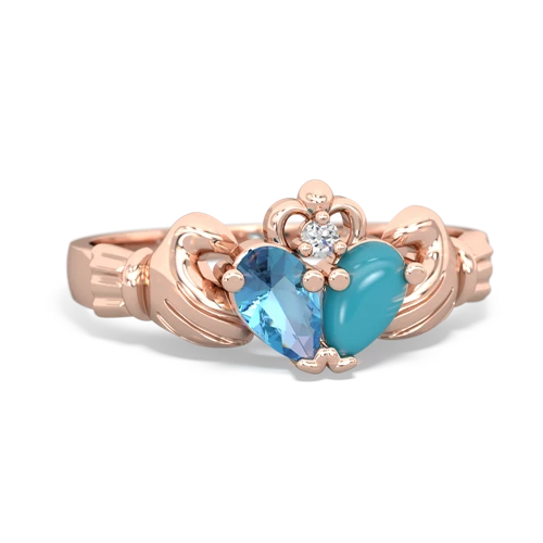 blue topaz-turquoise claddagh ring
