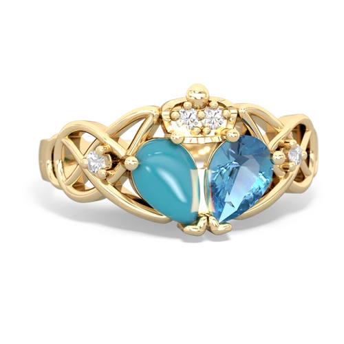 blue topaz-turquoise claddagh ring