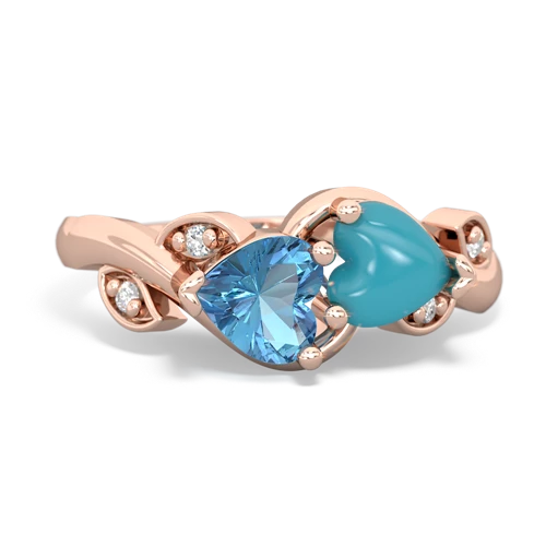 blue topaz-turquoise floral keepsake ring