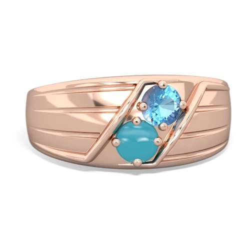 blue topaz-turquoise mens ring