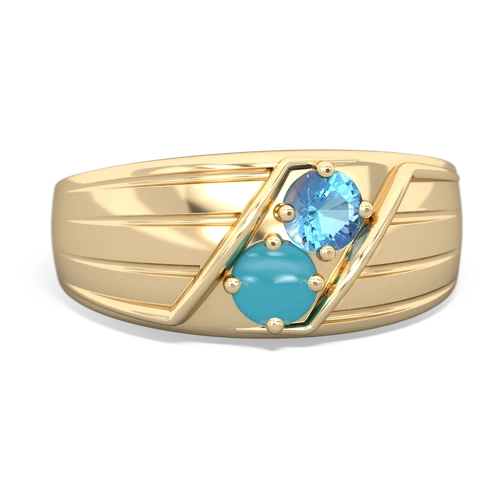 blue topaz-turquoise mens ring