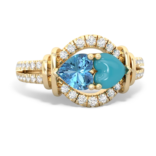 blue topaz-turquoise pave keepsake ring