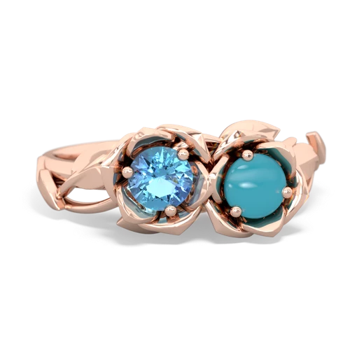 blue topaz-turquoise roses ring