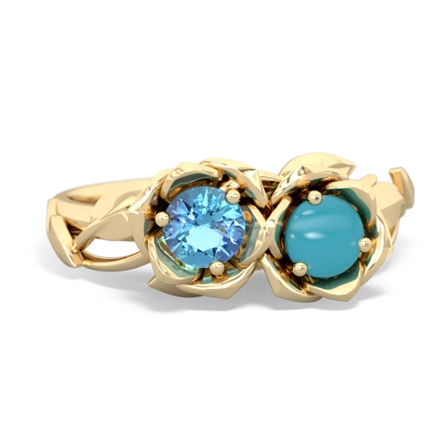 blue topaz-turquoise roses ring