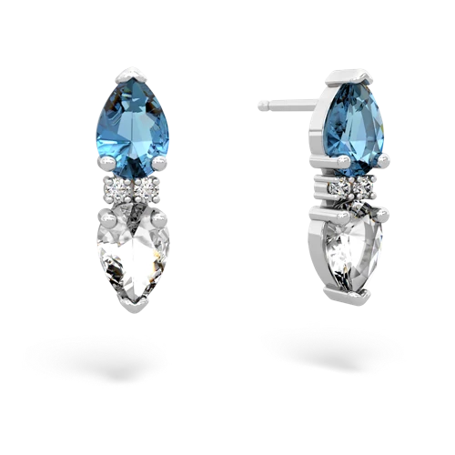 blue topaz-white topaz bowtie earrings
