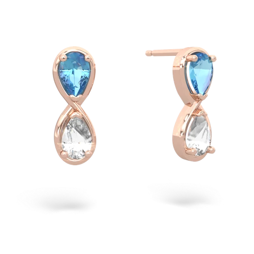 blue topaz-white topaz infinity earrings