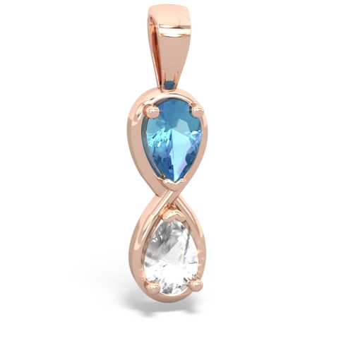 Blue Topaz Genuine Swiss Blue Topaz with Genuine White Topaz Infinity pendant Pendant