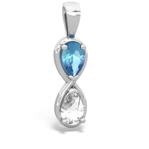 blue topaz-white topaz infinity pendant