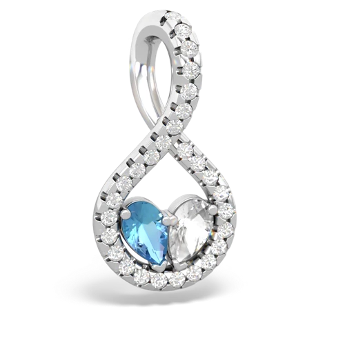 blue topaz-white topaz pave twist pendant