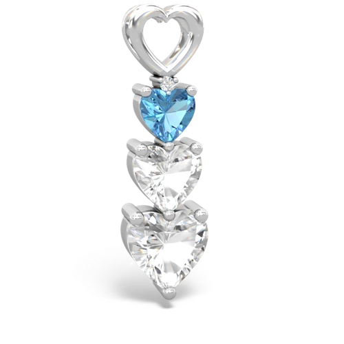 blue topaz-white topaz three stone pendant