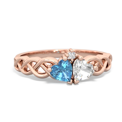 blue topaz-white topaz celtic braid ring