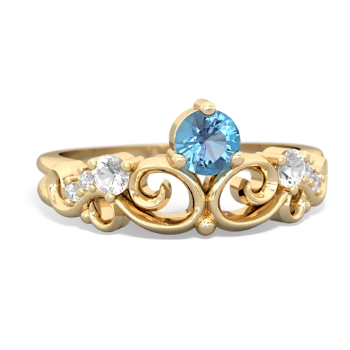 Blue Topaz Genuine Swiss Blue Topaz with Genuine White Topaz and  Crown Keepsake ring Ring