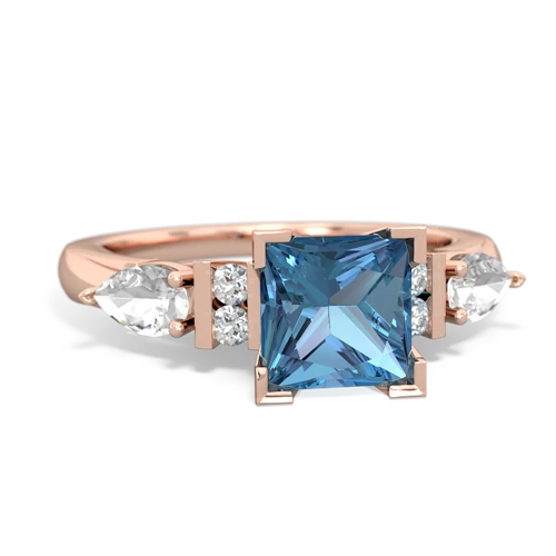 blue topaz-white topaz engagement ring