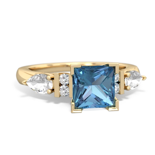 blue topaz-white topaz engagement ring